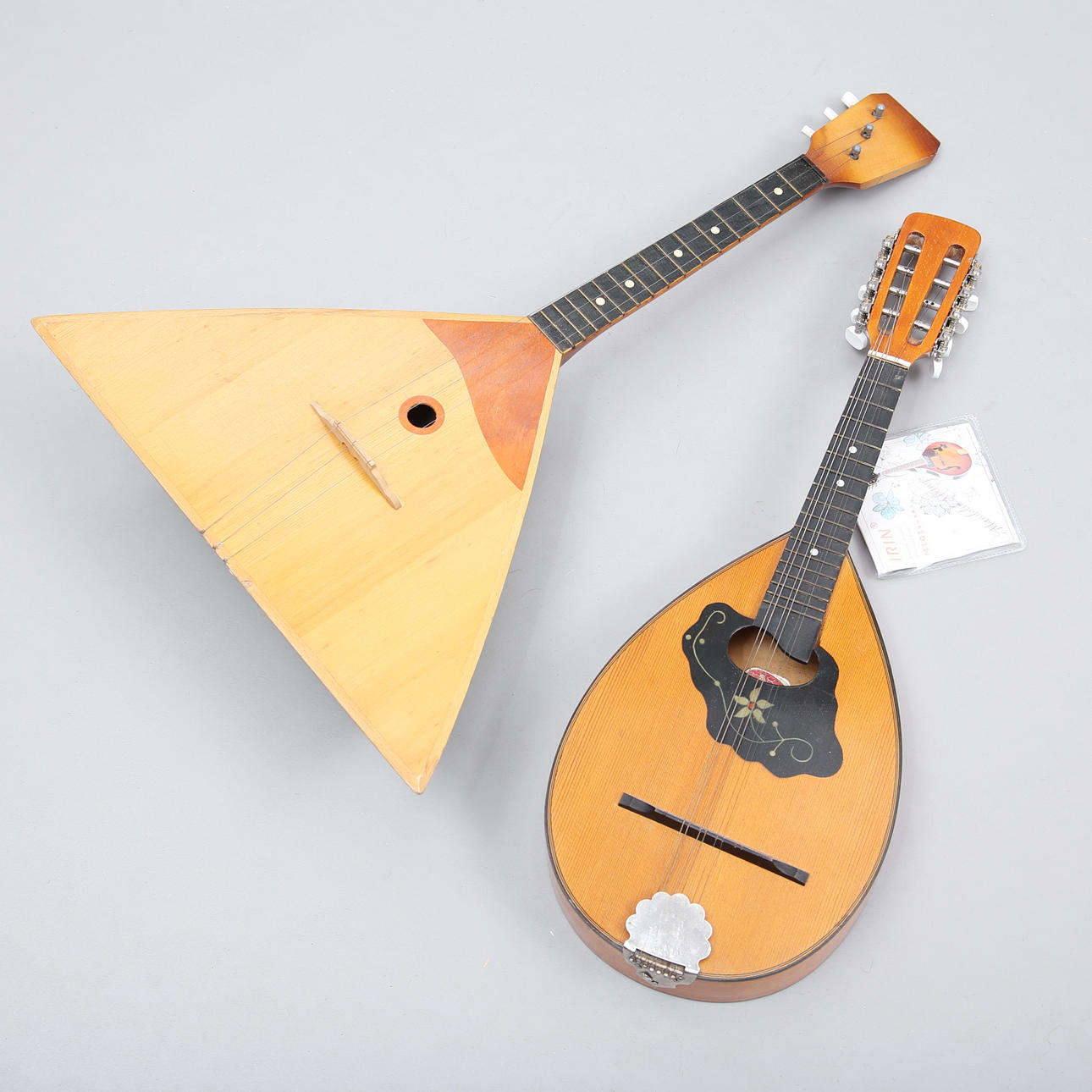 A 20th century mandolin and a balalajka.