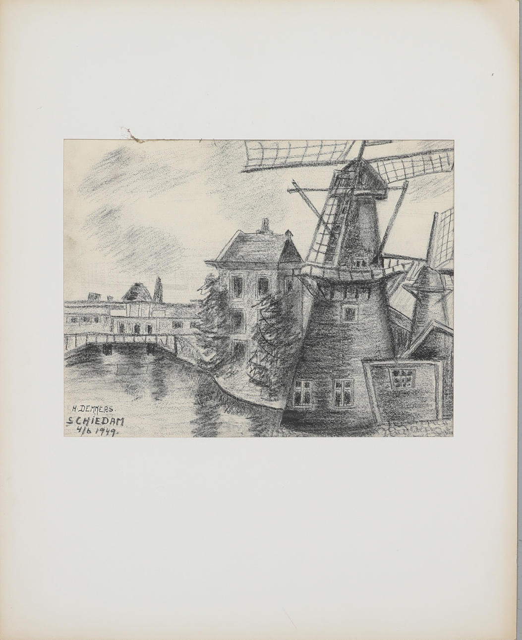 HELGA DEMMERS. drawing, signed and dated 1949, Schiedam.