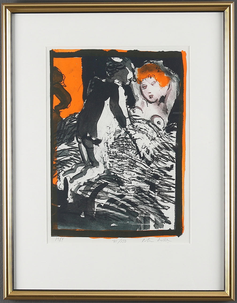 PETER DAHL. Offsetfärglitografi, signerad, numrerad 63/150. Daterad 1984 i trycket.