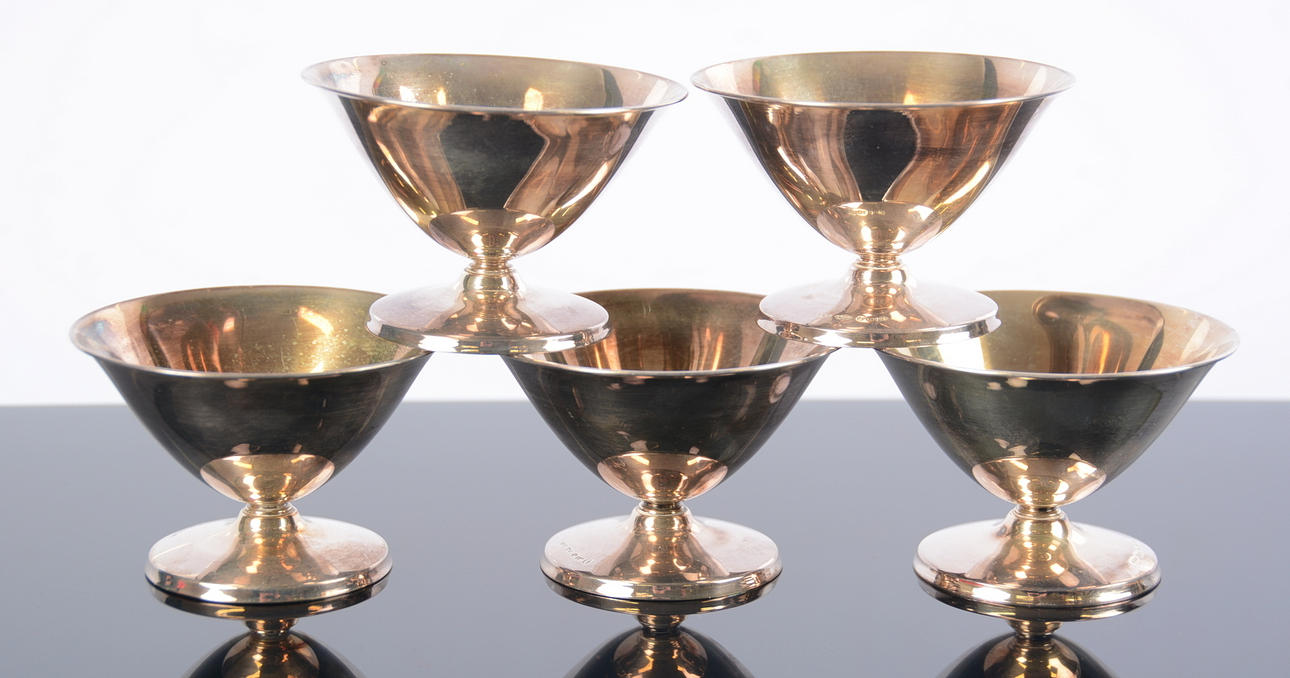 COCTAILGLAS,silver, 5 stycken, GAB, 1955.