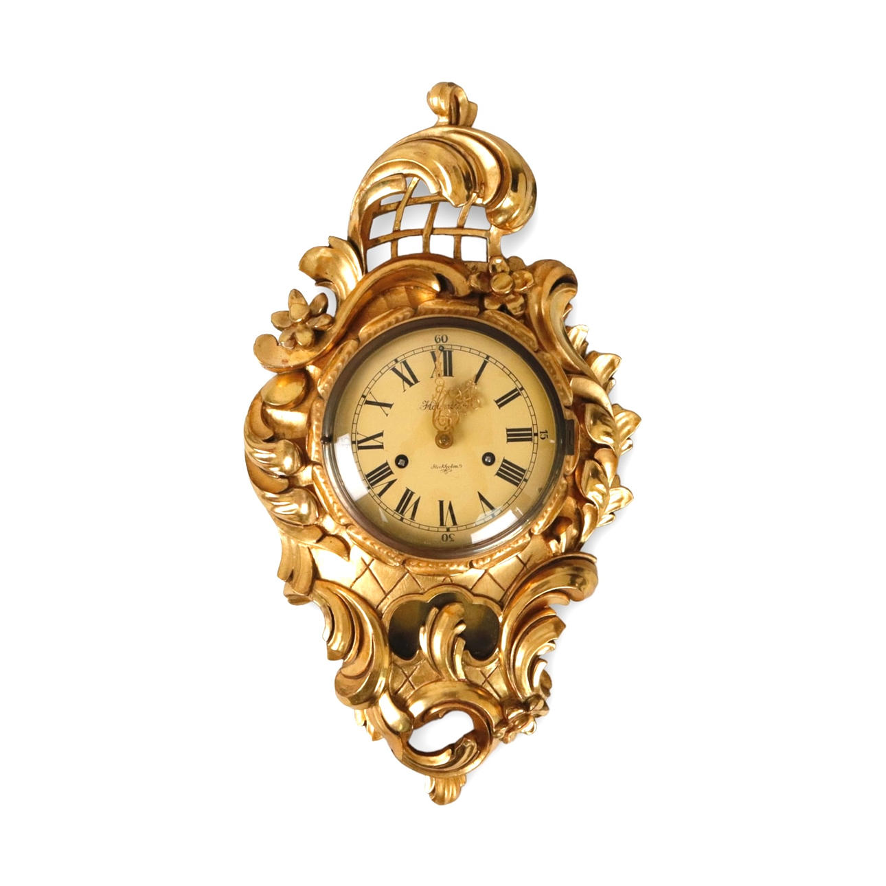 VÄGGPENDYL förgylld. Holmia, Stockholm.