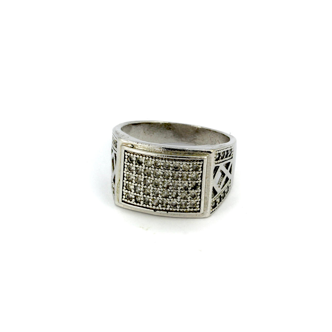 ANILLO DE PLATA Y DIAMANTES.
