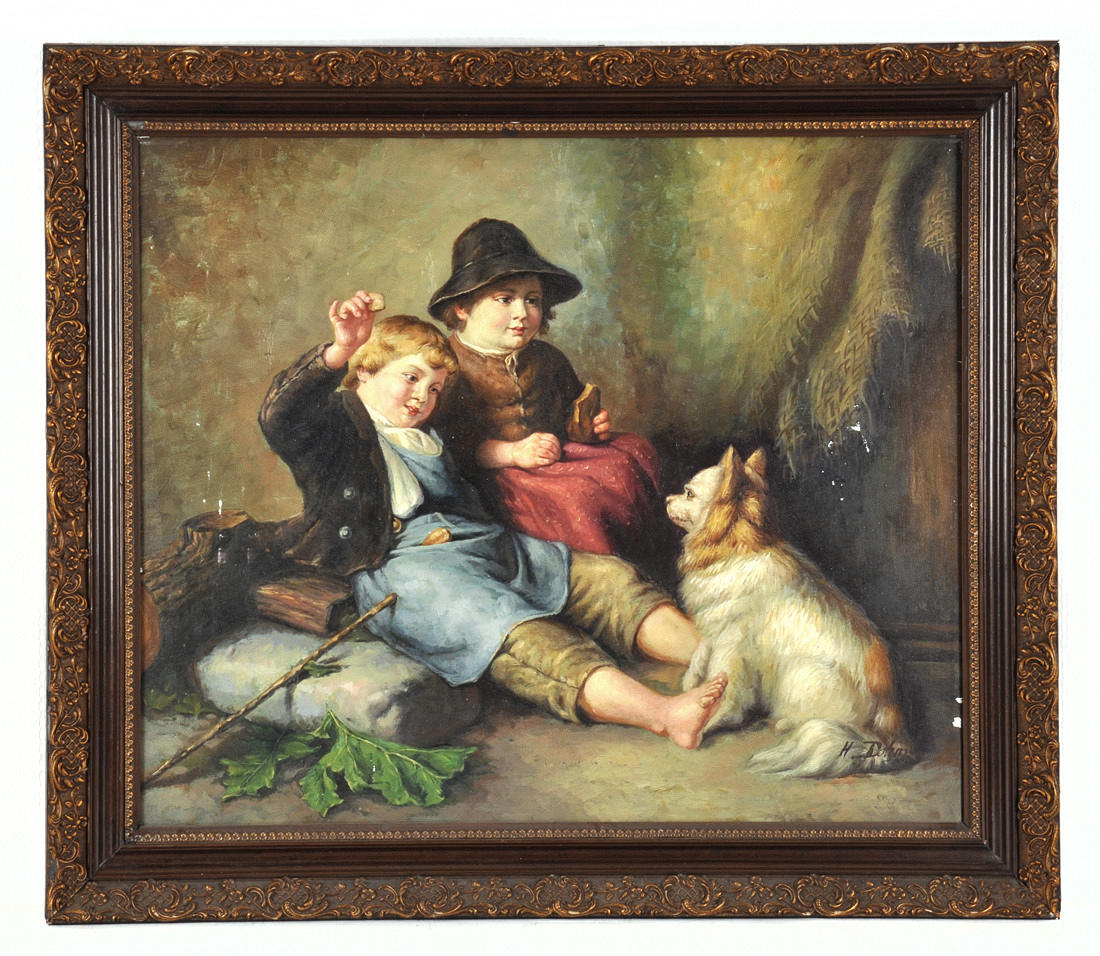 BARTOLOME ESTEBAN MURILLO. HANS ART. Vilande barn med Spitz.