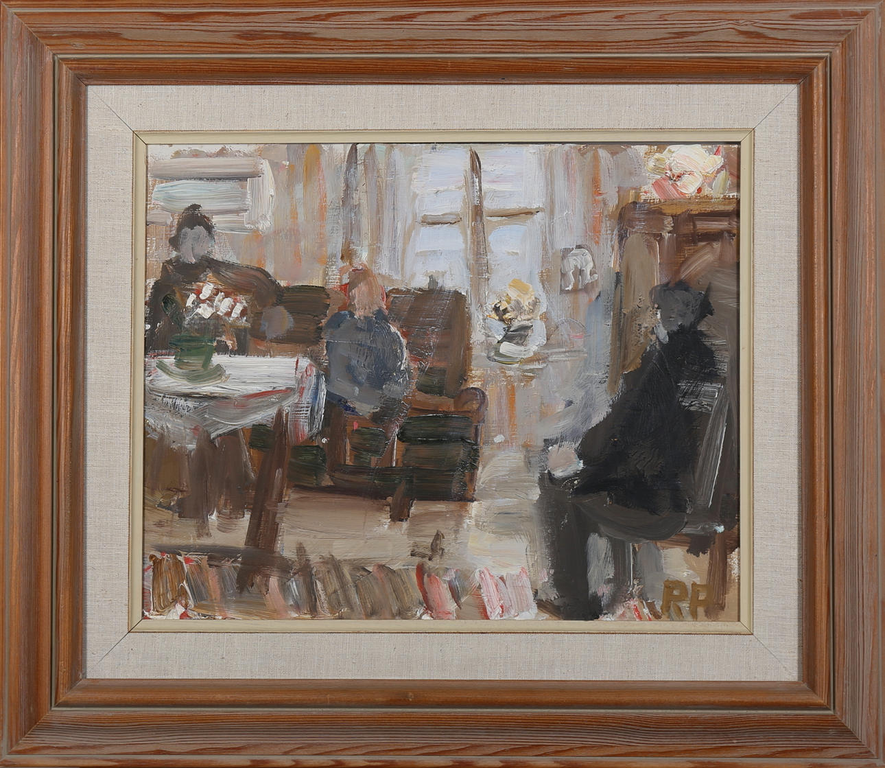 RAGNAR PERSON. I salen, olja på pannå, signerad RP.