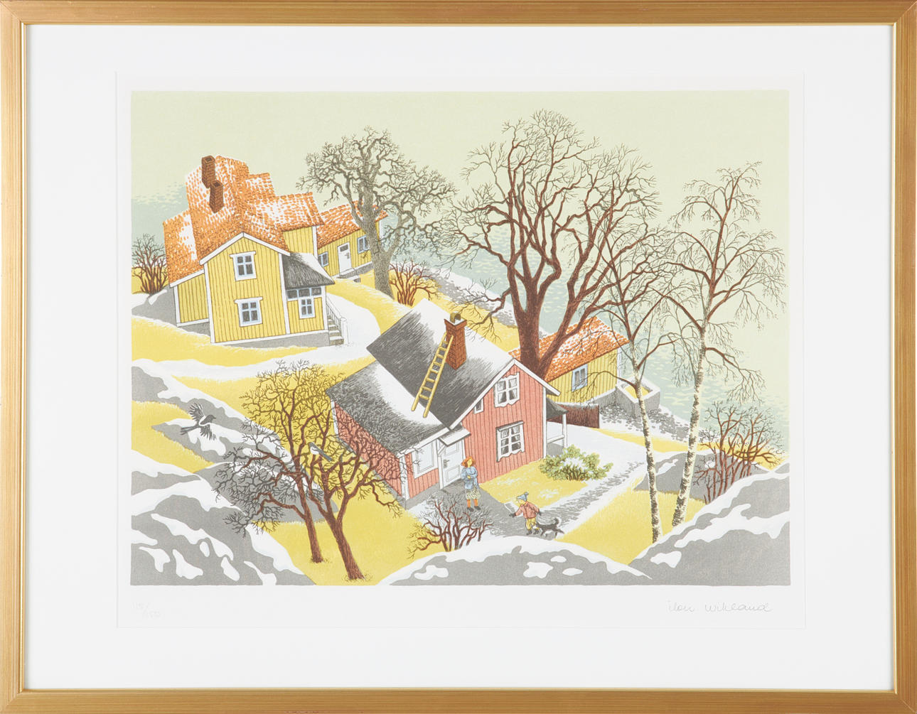 ILON WIKLAND. Lithograph, “View from Lotsberget”, signed and numbered 115/150.