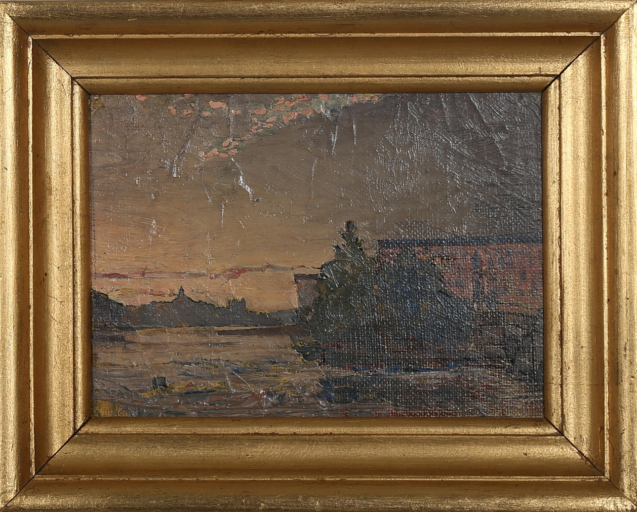 REINHOLD NORDSTEDT. TILLSKRIVEN. Stockholms slott, olja på uppklkistrad duk, osignerad.