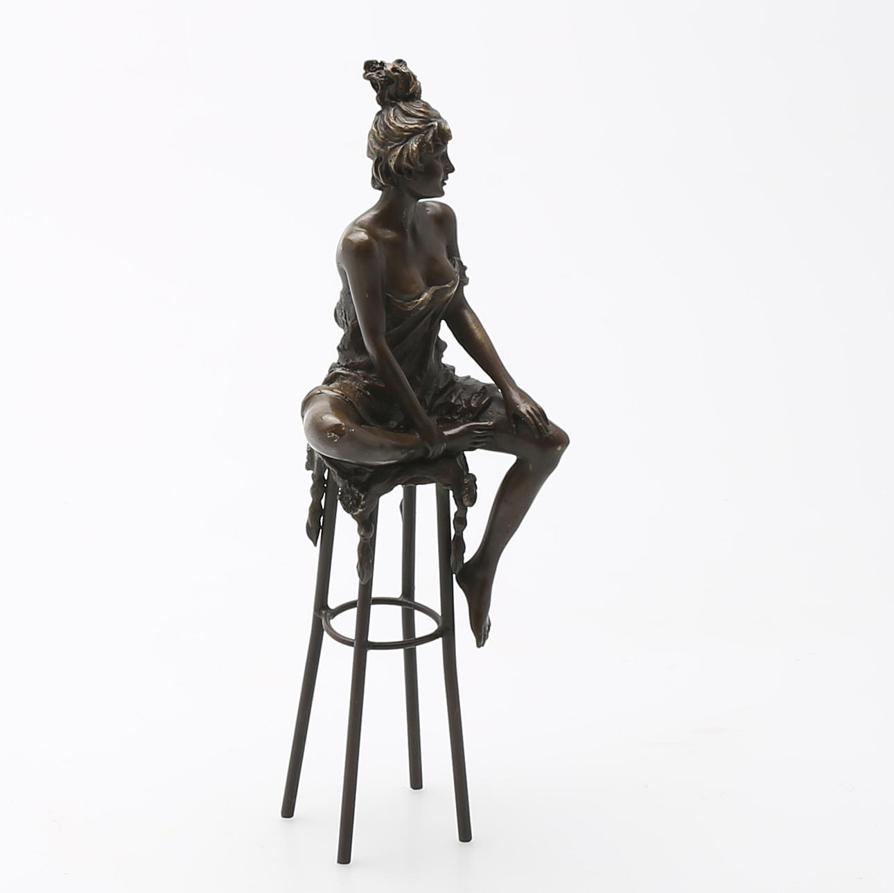 PIERRE COLLINET. EFTER. skulptur, brons. Sittande kvinnofigur. Nutida.