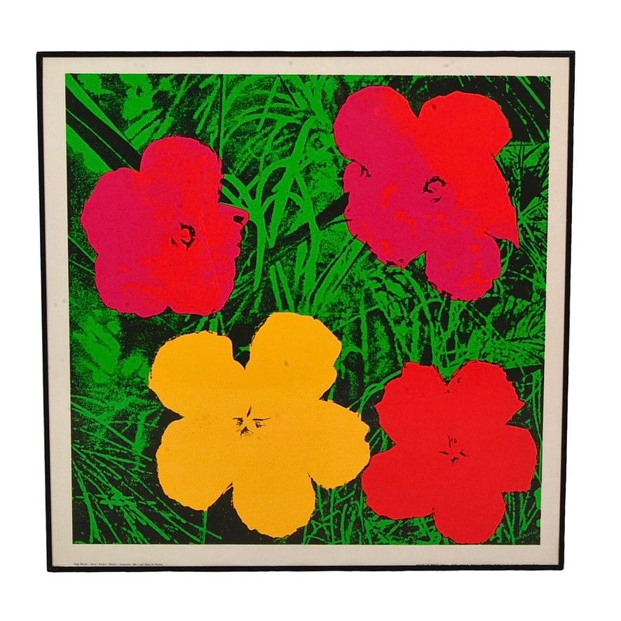 ANDY WARHOL. Color screen printing, “Flowers”.