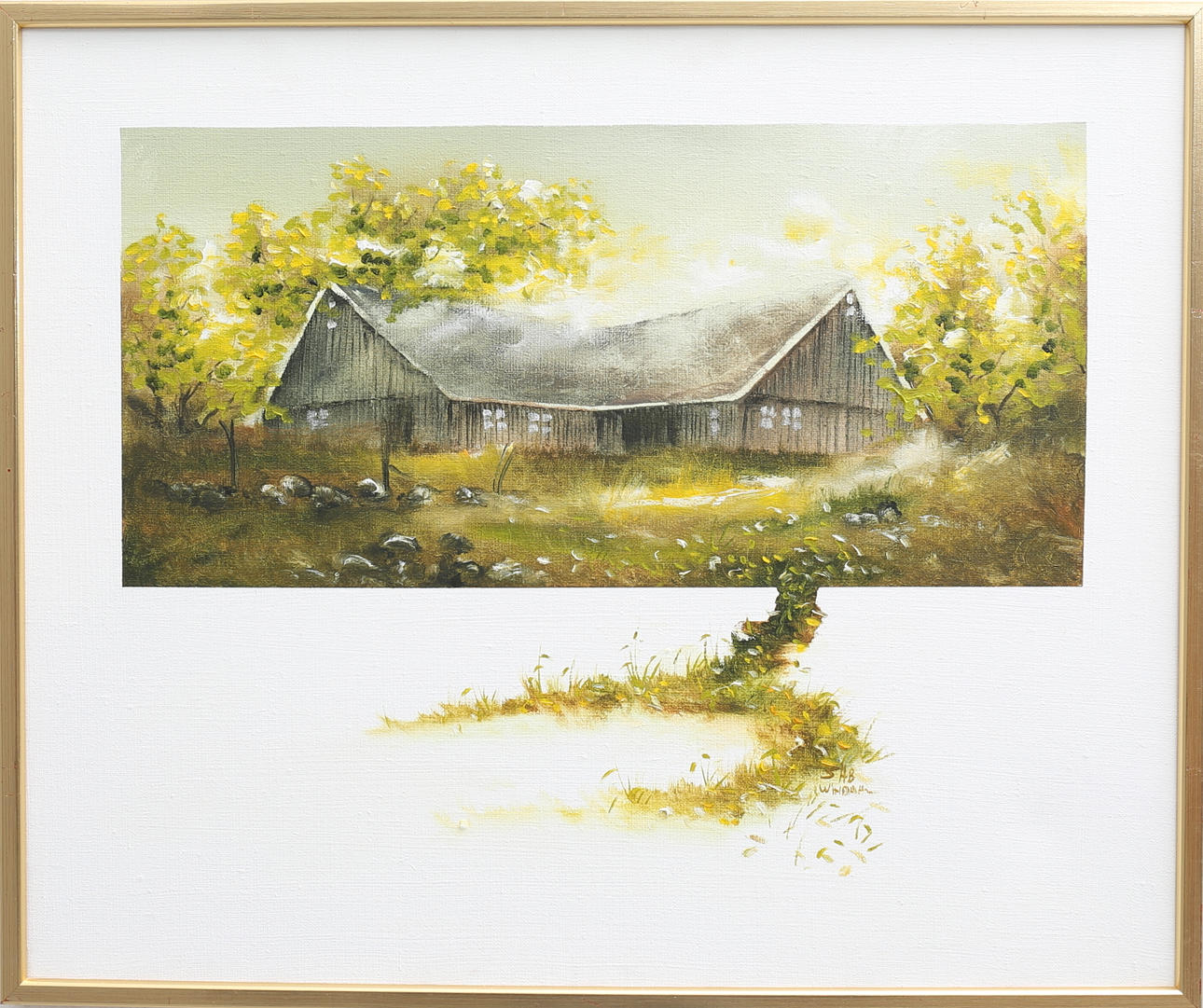 STEFAN WINDAHL. Ladugård, olja på duk, signerad.