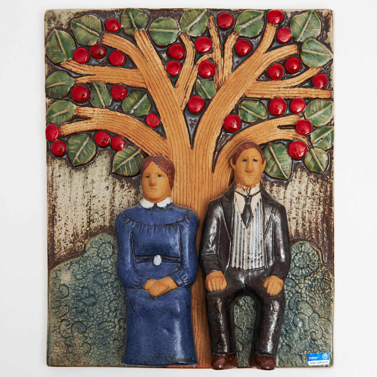 LISA LARSON. Relieve mural, «Manzano», gres, Gustavsberg.