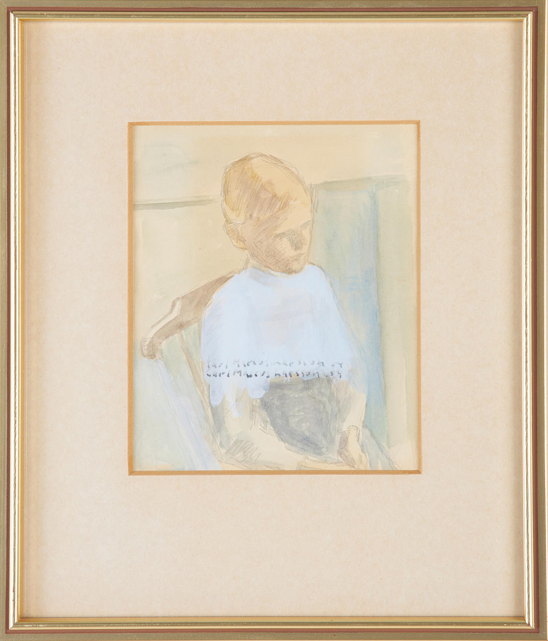 CARL-MARCUS LARSSON (1918-1987). Portrait of a boy, mixed media on paper, signed and dated twice Carl Magnus Larsson 54.