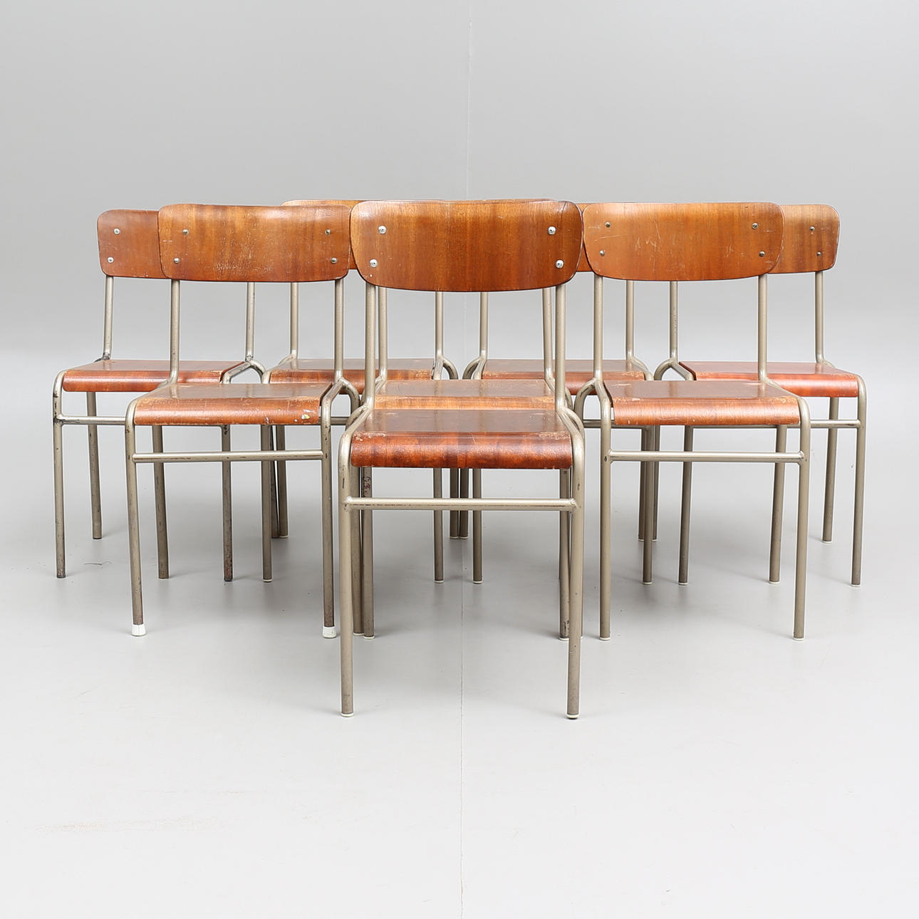 STOLAR, 8 st, Åry Fanérprodukter, 1950/60-tal.