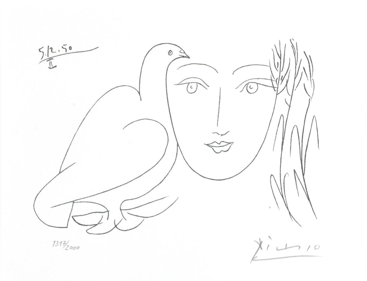 PABLO PICASSO. Grafik, litografi i begränsad upplaga ur ”Le Visage de la Paix”. (3/6).