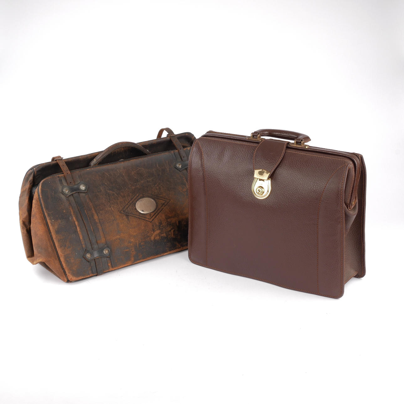 LÆGERTASKE OG DOKUMENTMAPPE, læder, 18/1900-tal.