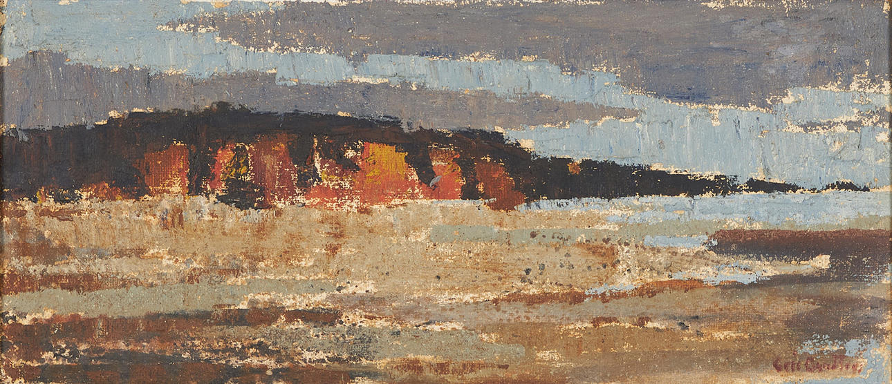 ERIC LUNDBERG. Coastline, signed, oil on canvas.