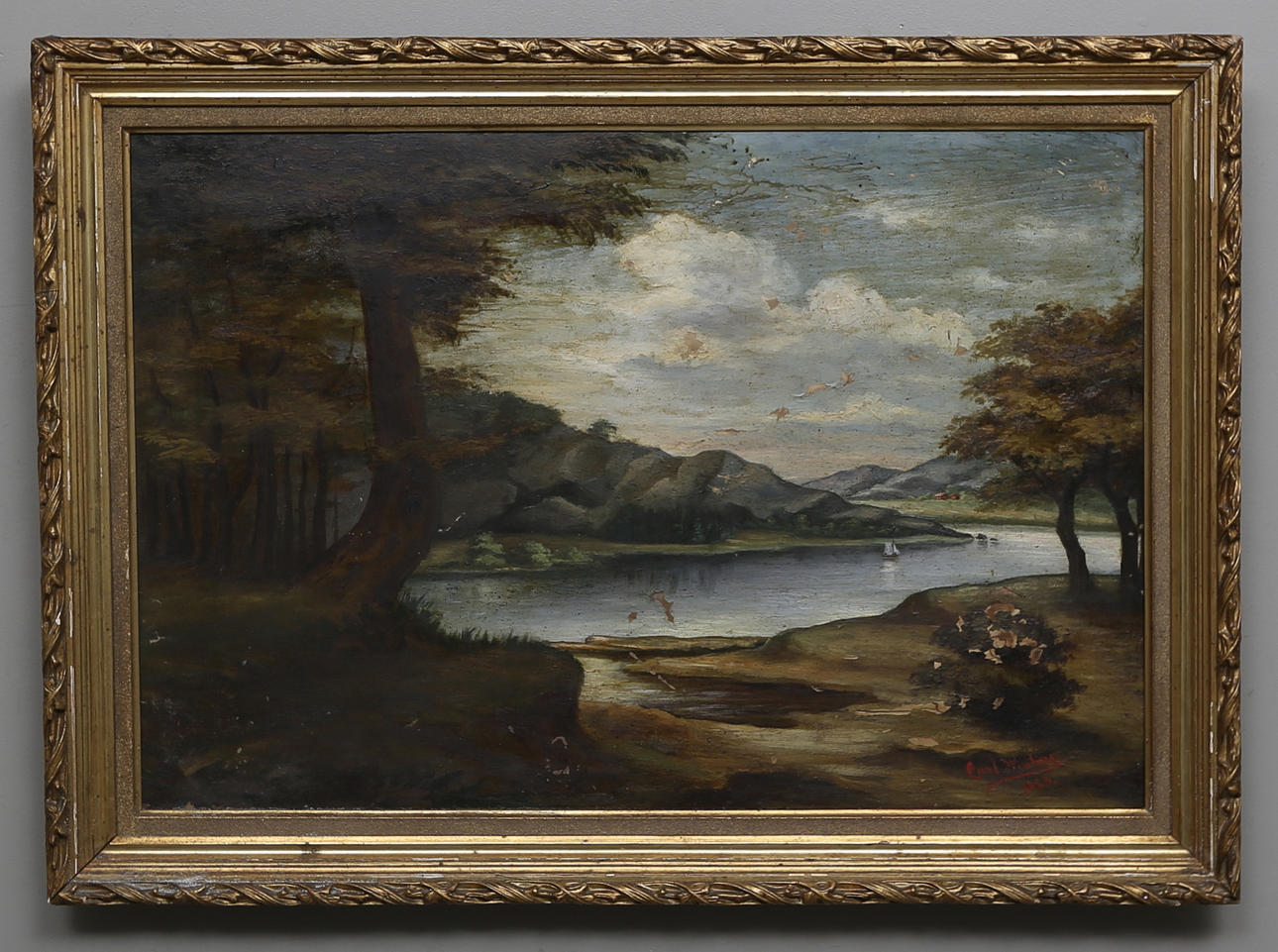 OIDENTIFIERAD KONSTNÄR. Olja på duk, signerad Carl Winberg och daterad 1883.