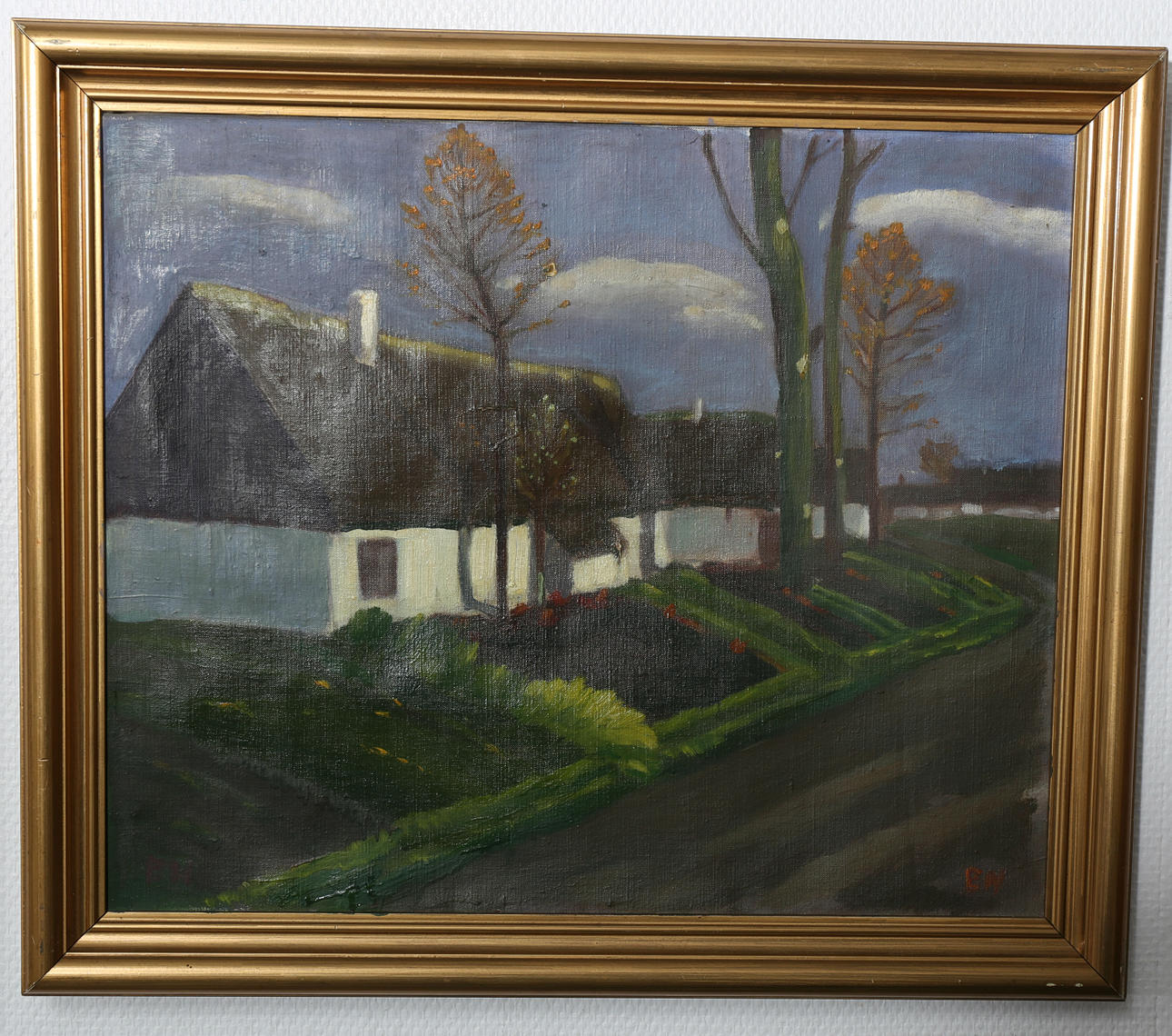 ERNST NORLIND. Olja på duk, Landsväg, monogramsignerad E N.