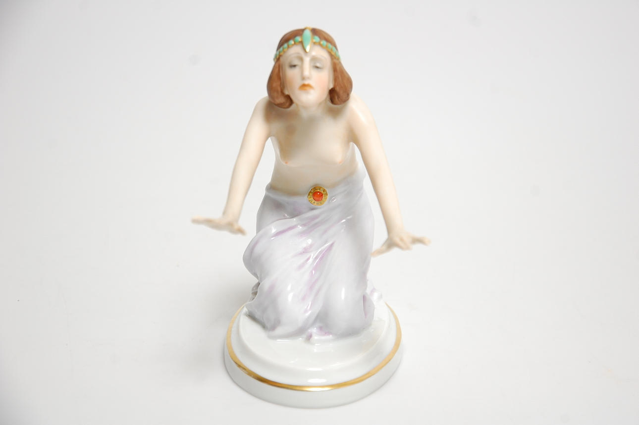 FIGURIN, porslin, Art Deco, 1920-tal " Indian dancer " design Selb Berthold Boess, Rosenthal.