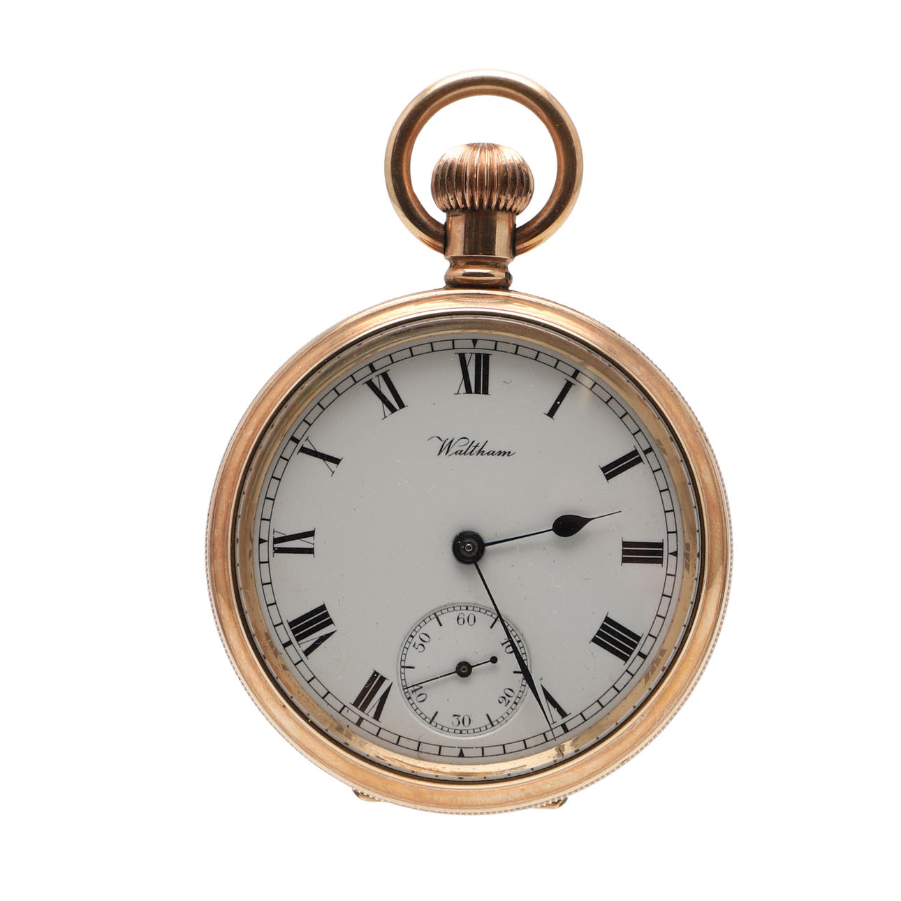 A WALTHAM GOLD PLATED POCKET WATCH.