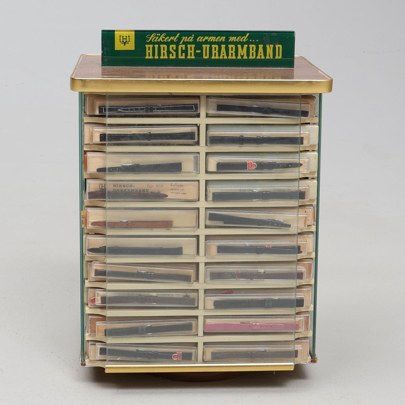 Butiksställ. Hirsch ur-arband, läder.