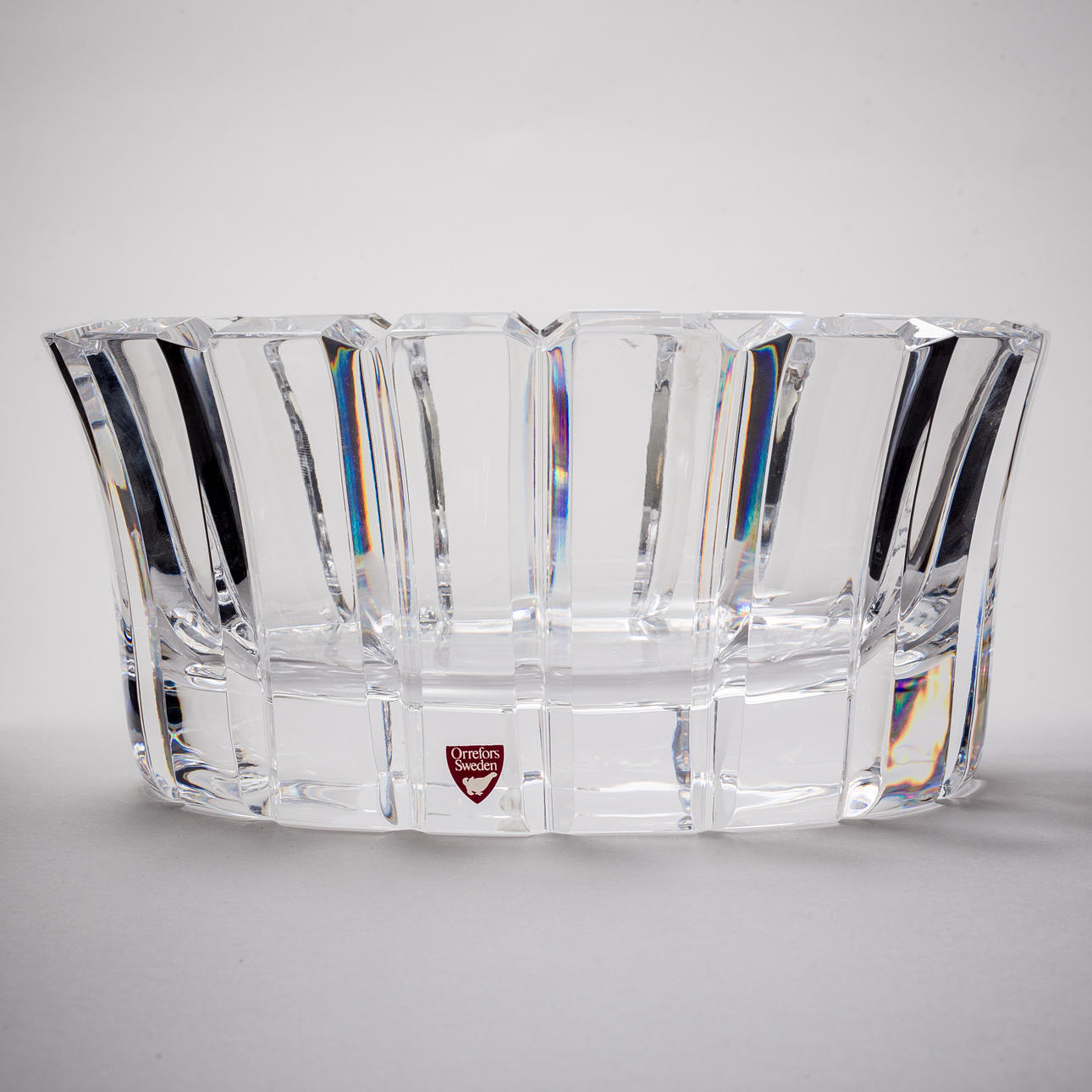 Skål, kristall, "Stenhammar" Gunnar Cyren, Orrefors, signerad.