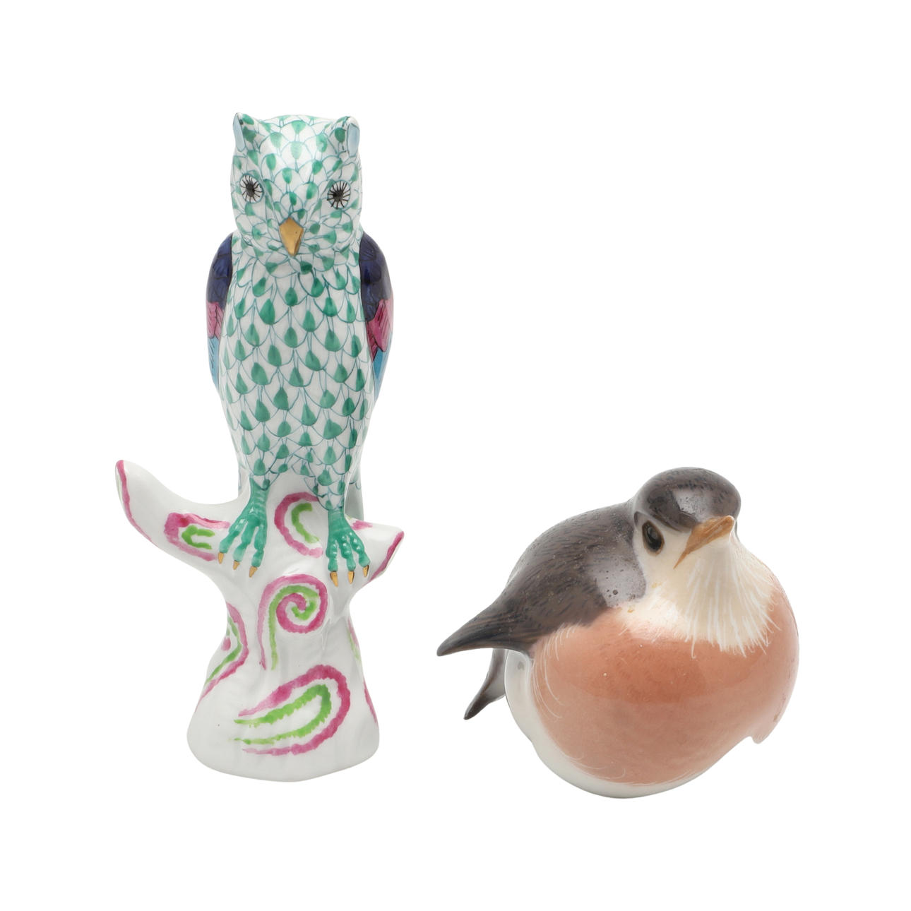 HEREND PORSLINSUGGLA & KUNGLIG KÖPENHAMNS ROBIN.