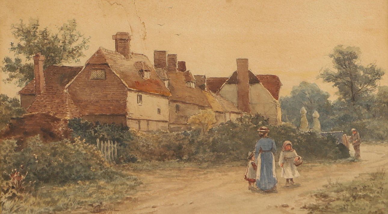 WILLIAM ANDERSON. EFTER. "A Surrey village", tryck.