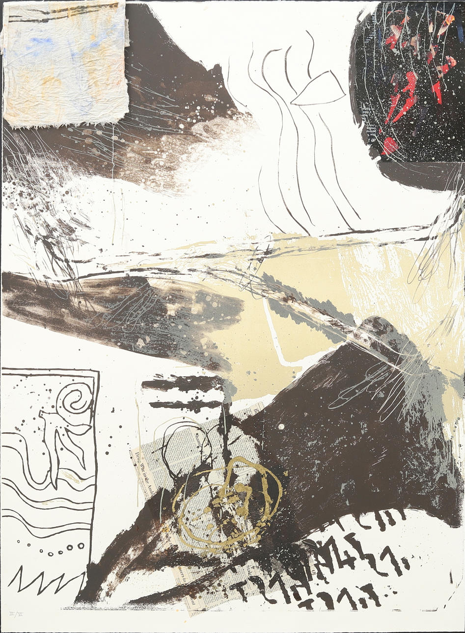 PONTUS CARLE. Composition, mix media no. III/VI, unsigned.