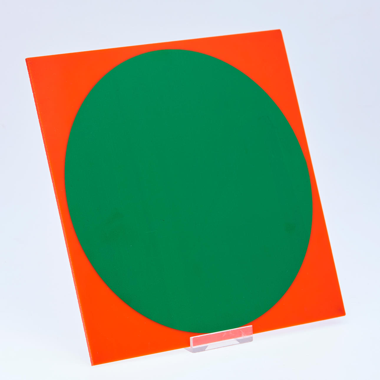 akrylmålning, grön cirkel.