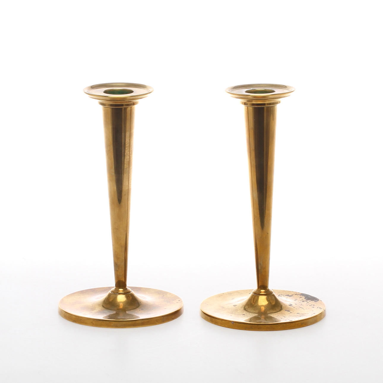 CANDLE STACKS, a pair, brass, Arthur Pe, Kolbäck.
