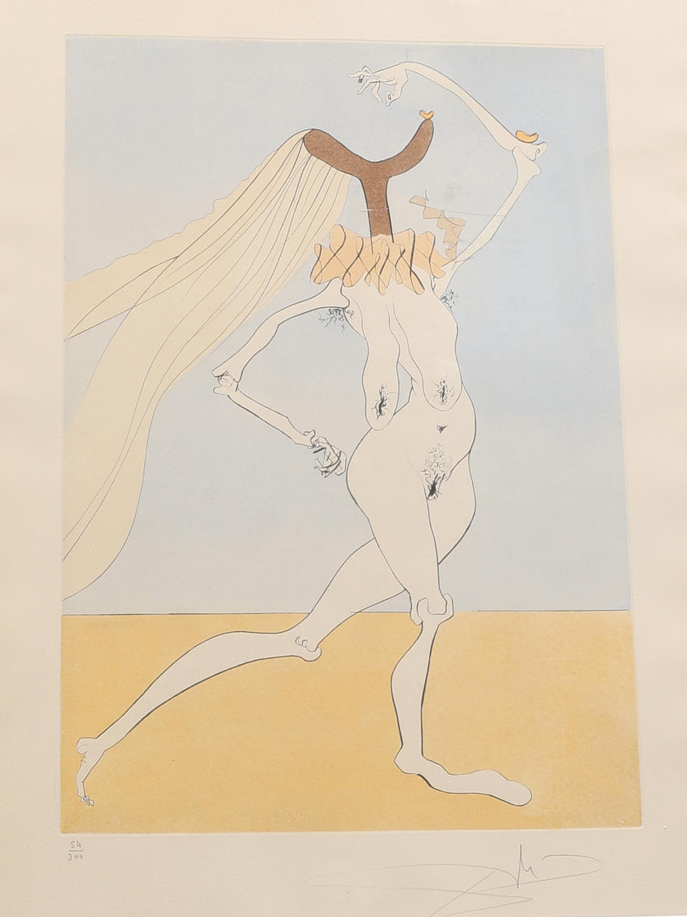 SALVADOR DALI. Lithograph, signed and numbered 53/300.