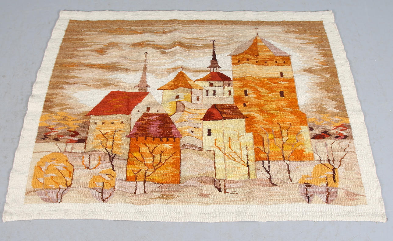 GOBELÄNG, Jadwiga Ankiewicz, Polen. 1960/70-tal. 150 x 114 cm.