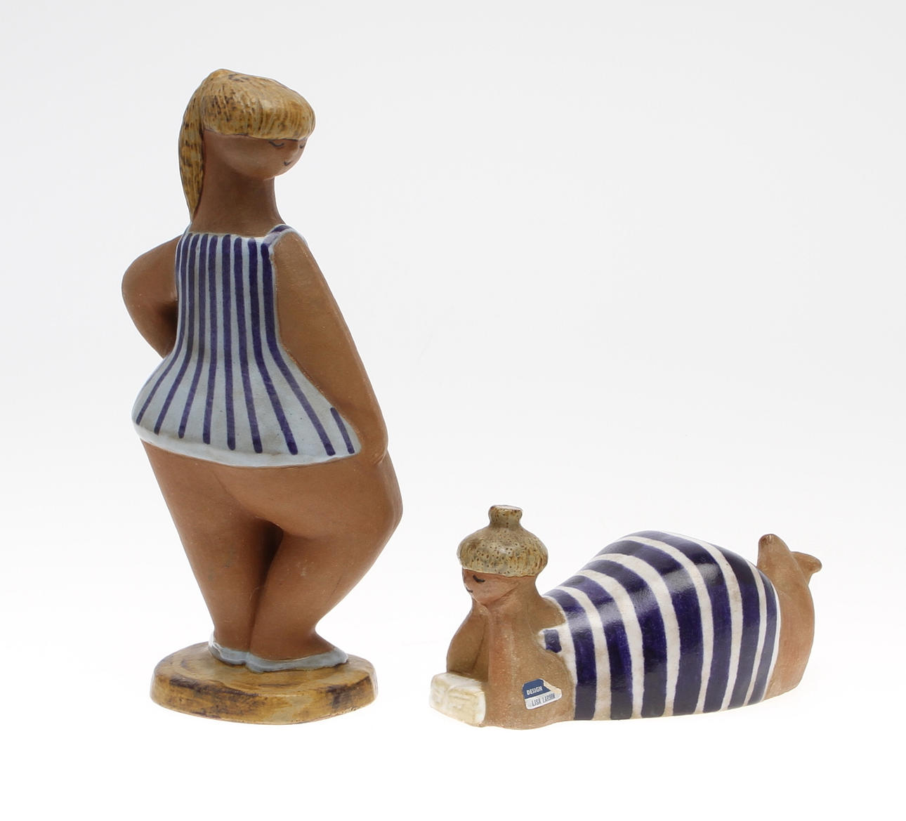 FIGURINER "DORA" och "BEATA" ur serien ABC-flickor, Lisa Larson, Gustavsberg.