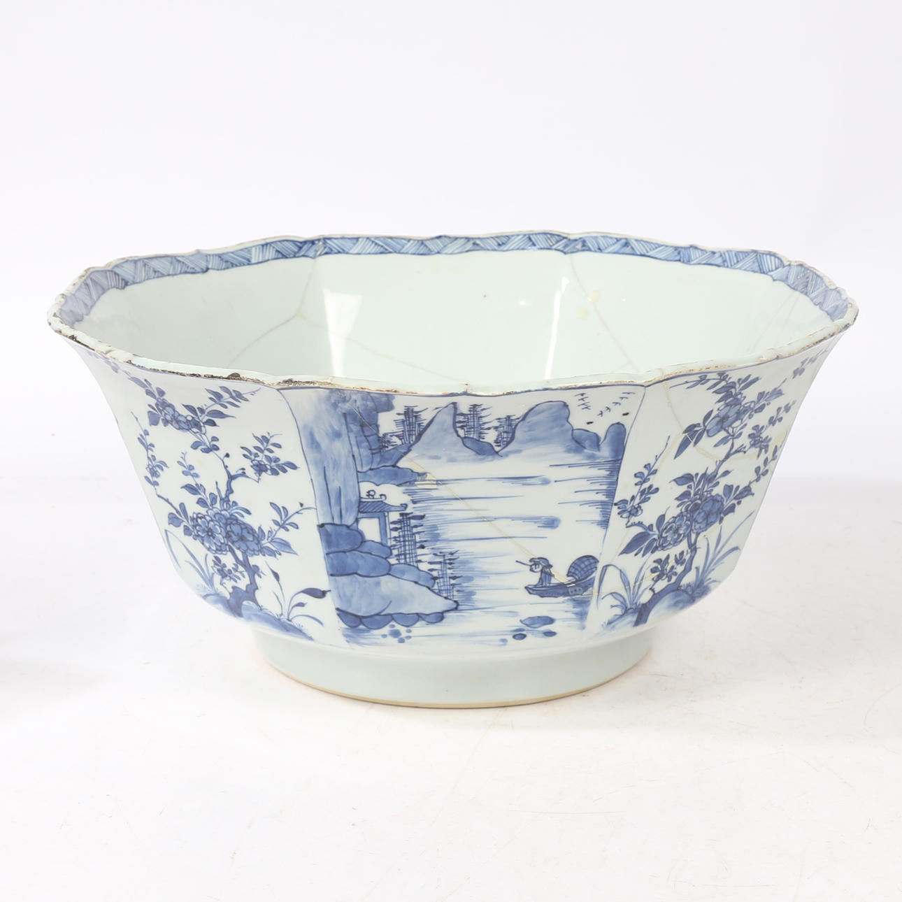 A MASSIVE 18TH CENTURY DELFTWARE PUNCH BOWL, ENGLISH, CIRCA 1750 ...
