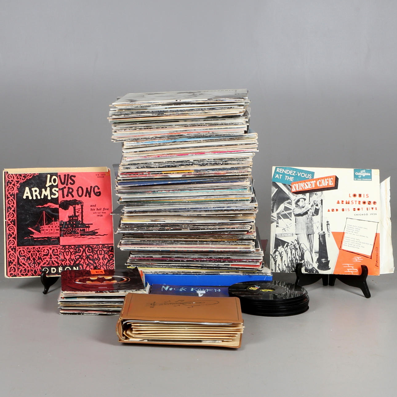 PARTI, vinylskivor samt singlar, 1950-2000-talet, samt 2 st Louis Armstrong.