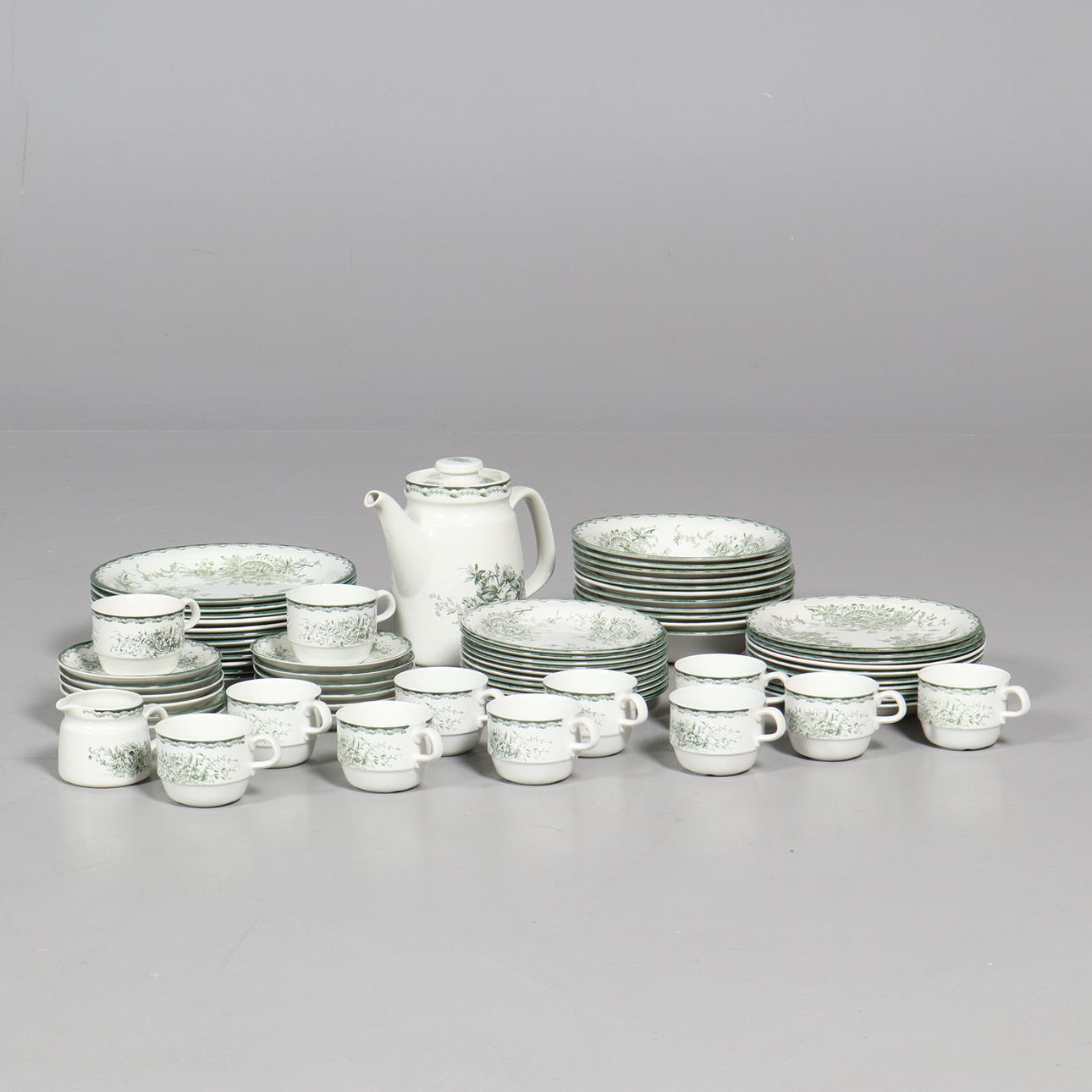 SERVIS, 70 delar, "Gröna Anna", Rörstrand.