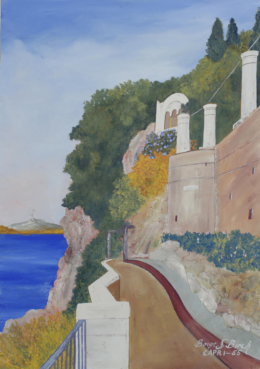 BØRGE S. BIRCH. “Capri”, gouache, signed and dated Capri -55.