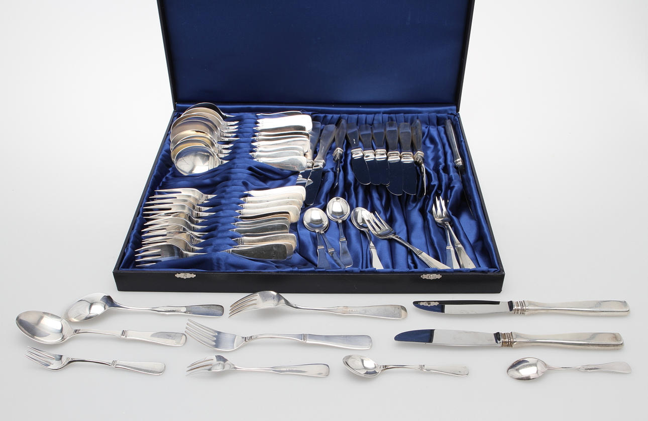 BESTICKSERVIS, 48 delar, silver, "Uppsala".