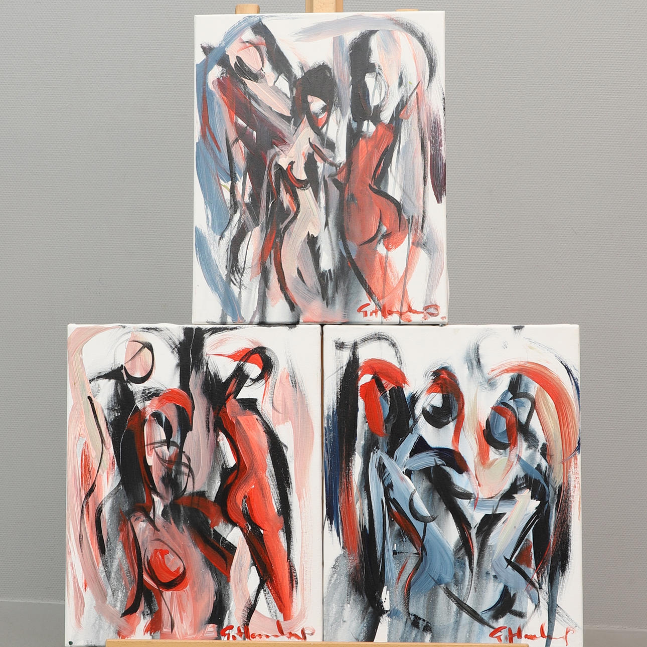GÖRAN HAUSENKAMP. acrylic on canvas, models, signed.