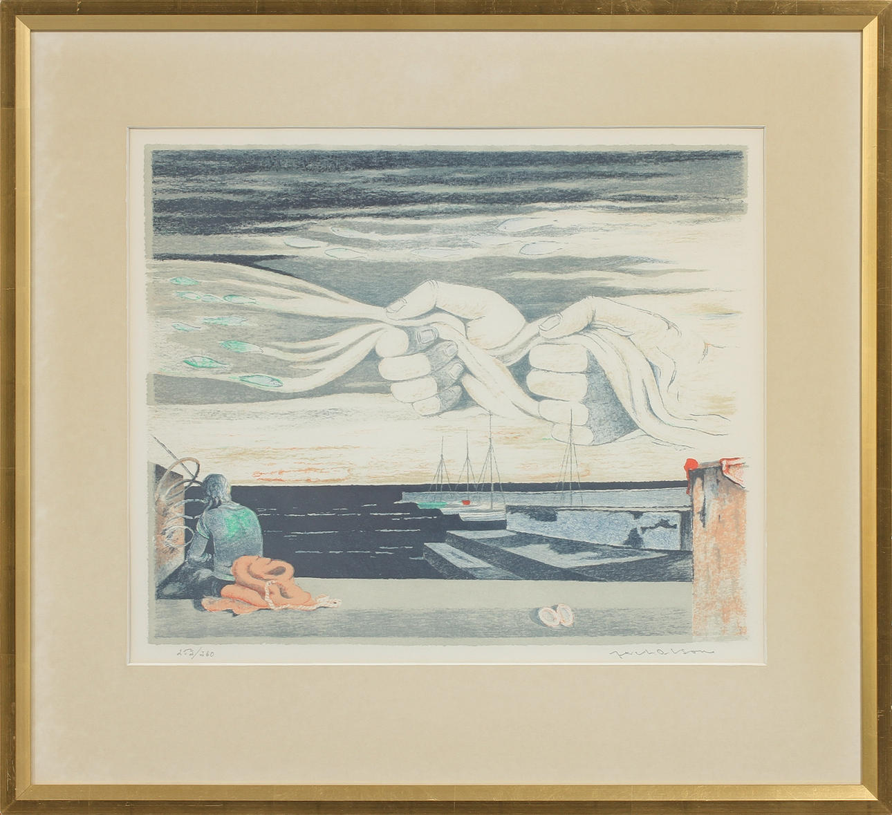 AXEL OLSON. färglitografi, sign o numr 252/260.