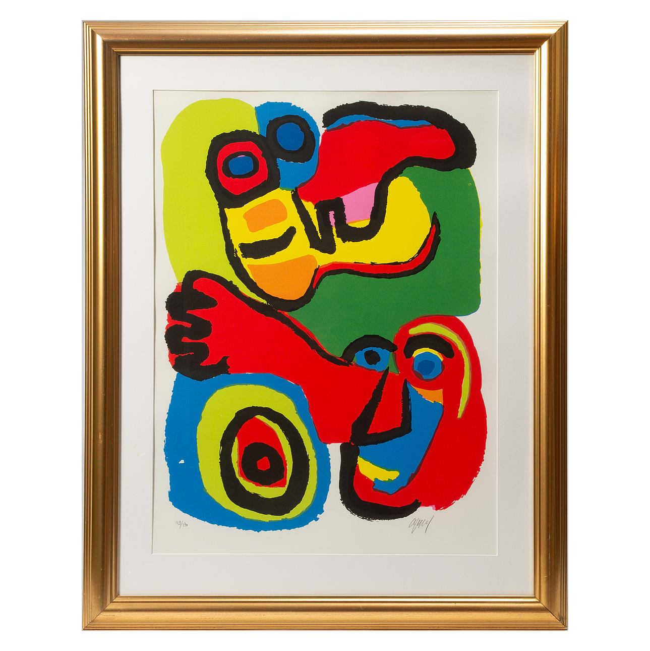 KAREL APPEL. Lithograph in colours, signed, numbered 119/170.