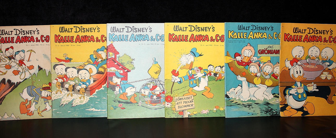 SERIETIDNINGAR, 6 st, Kalle Anka, 1952.
