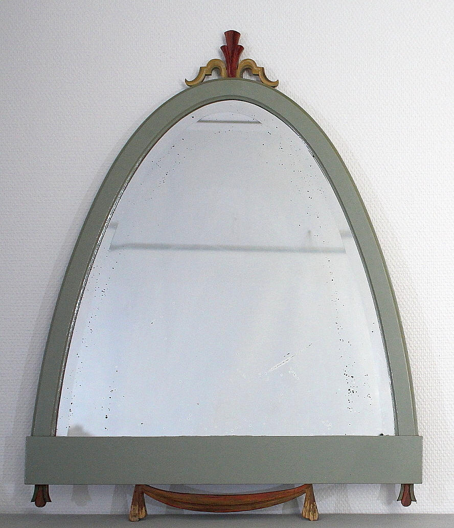 SPEGEL, träram med fasettslipat glas, Gustaviansk stil.