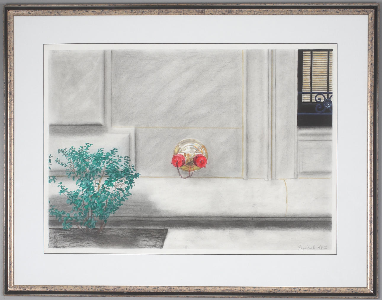 TONY STEELE. Strandpipes New York, mixed media on paper, signed and dated Feb 96.