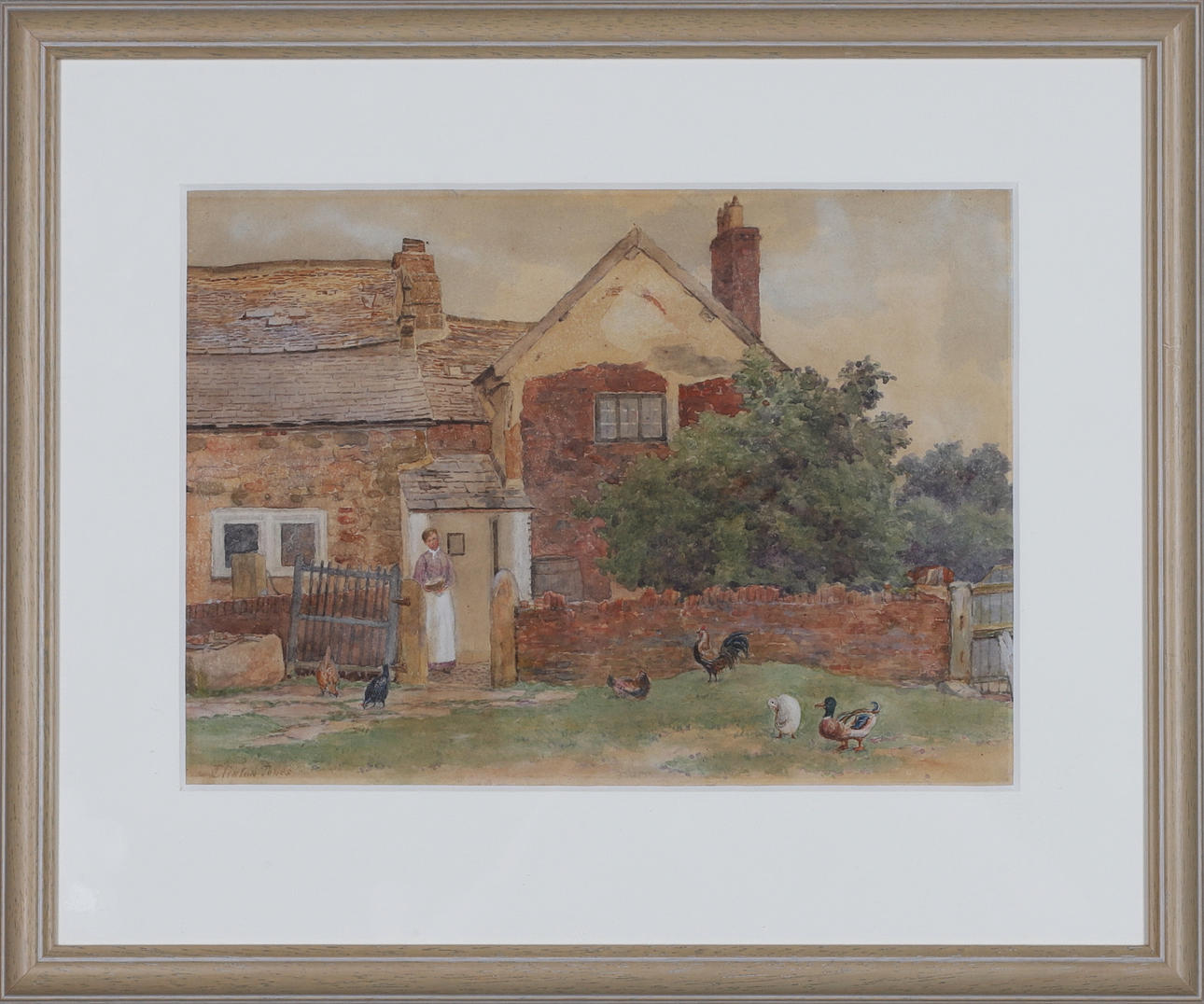 JOSIAH CLINTON JONES. watercolor, signed.