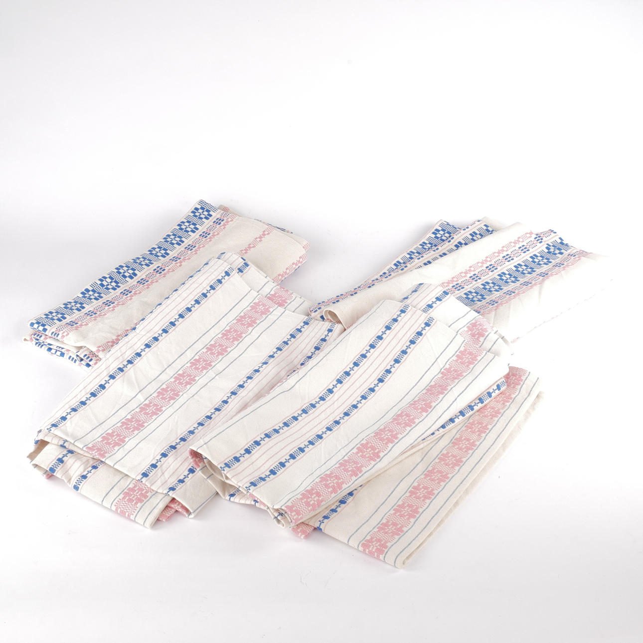 HANDVÄVDA GARDINER, 4 st, Blekinge.