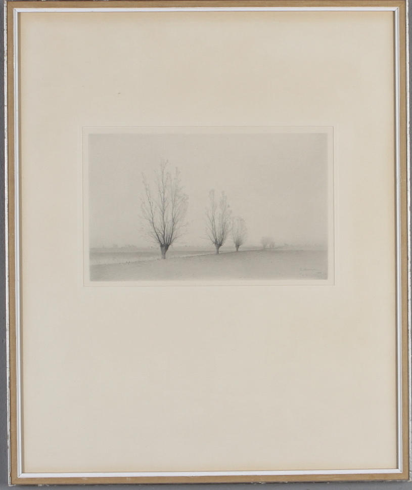 GUNNAR NORRMAN. "Novemberdis", blyretsteckning, signerad och daterad 1957.