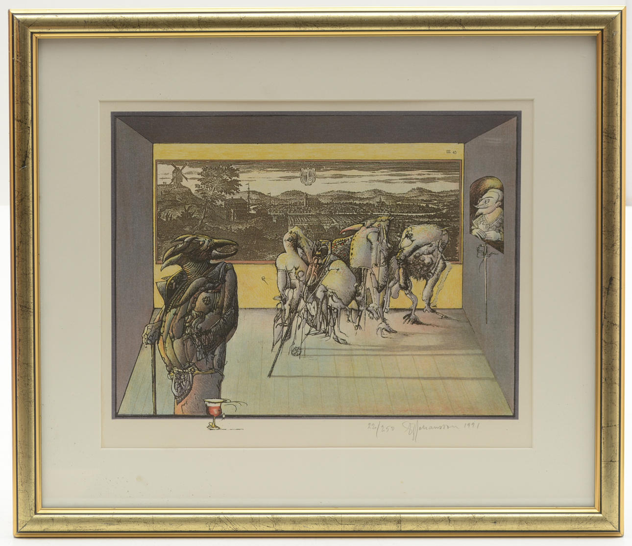 SVEN ERIK JOHANSSON. Borås figurines. lithograph.