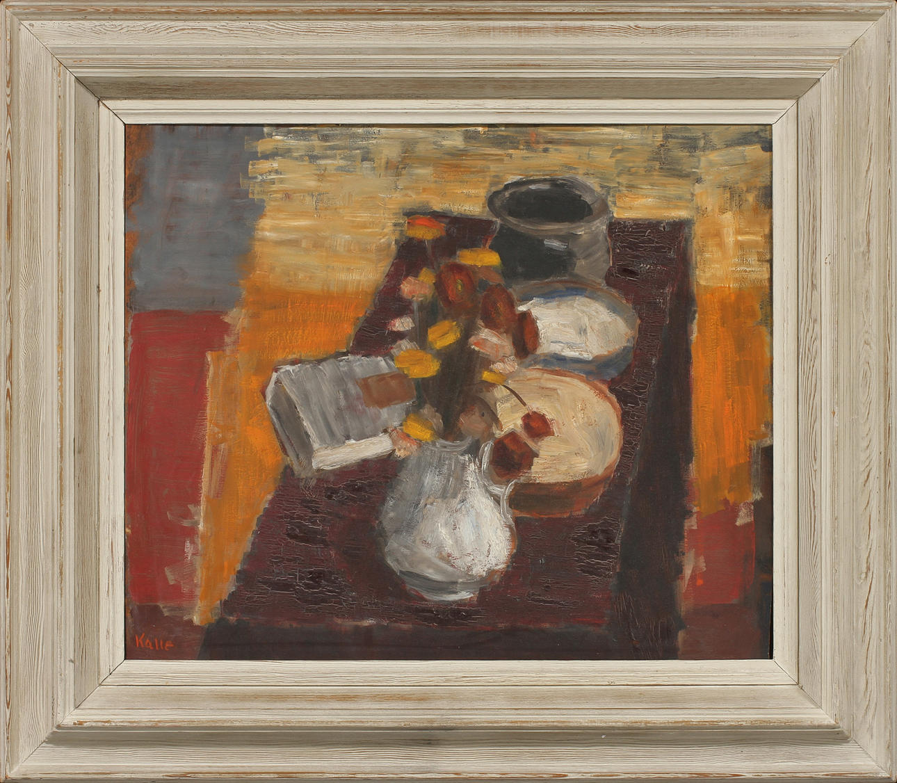 KALLE HEDBERG. Stilleben, olja på pannå, signerad.