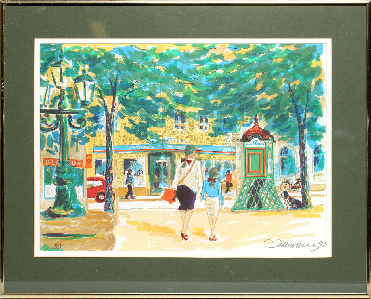 EINAR WENNBERG. Vängåvan Sundsvall, färglitografi, märkt EA, och daterad -91.